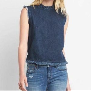 Gap Crop Cut-off Denim Top | M